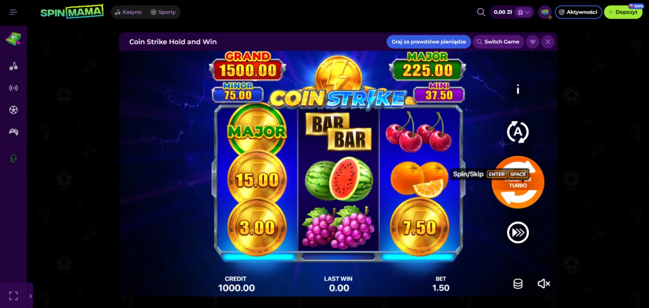 Spinmama Casino sekcja geir